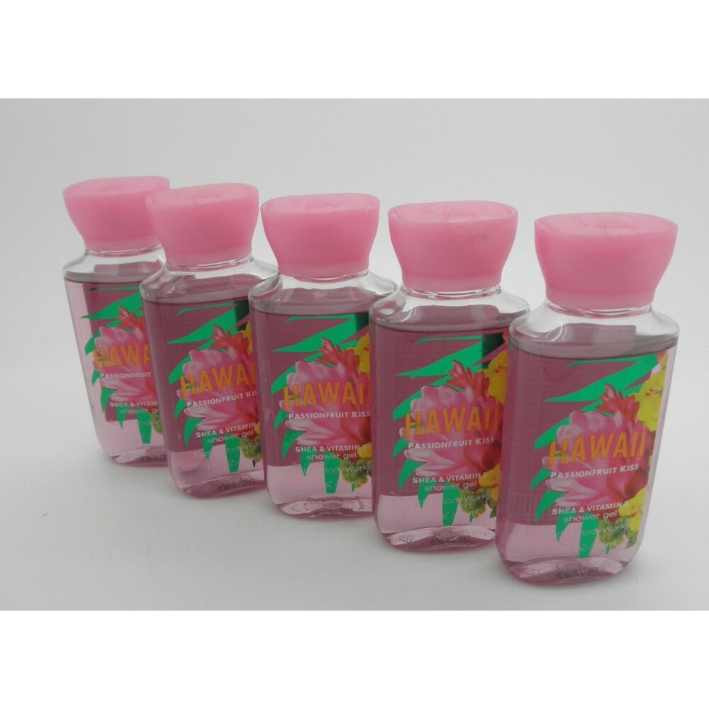 BATH & BODY WORKS Travel Size 3 oz Shower Gel HAWAII PASSIONFRUIT KISS Lot of 5